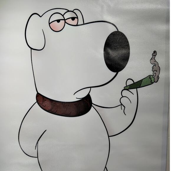 Cartoon Dog Smoking Funny Poster – Cool Humor Wall Art Print (Unframed, 12x18") - Picture 2 of 4